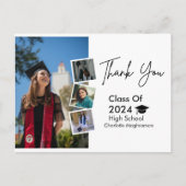 Personalisierter Abschluss Vielen Dank, einfache P Postkarte (Vorderseite)
