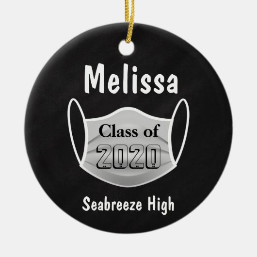 Personalisierter Abschluss während einer Pandemie  Keramik Ornament (Vorne)