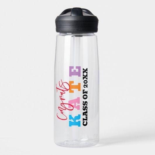 Personalisierter Abschluss Wasserflasche Trinkflasche (Vorne)