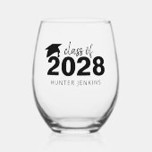 Personalisierter Abschluss Weinglas Ohne Stiel (Vorderseite)