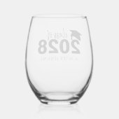 Personalisierter Abschluss Weinglas Ohne Stiel (Rückseite)