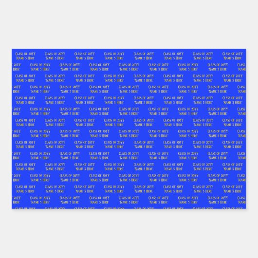 Personalisierter Abschluss wünscht Elegantes Blau  Geschenkpapier Set (Vorderseite 3)