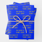 Personalisierter Abschluss wünscht Elegantes Blau  Geschenkpapier Set (Beispiel)