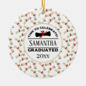 Personalisierter Abschluss | Zeit zum Feiern Keramik Ornament (Vorne)