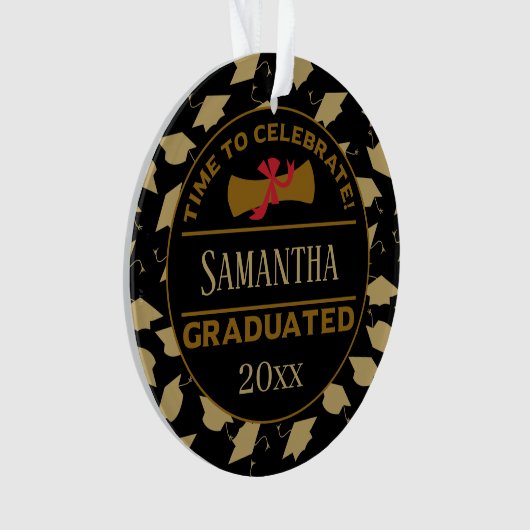 Personalisierter Abschluss | Zeit zum Feiern Ornament (Vorderseite)