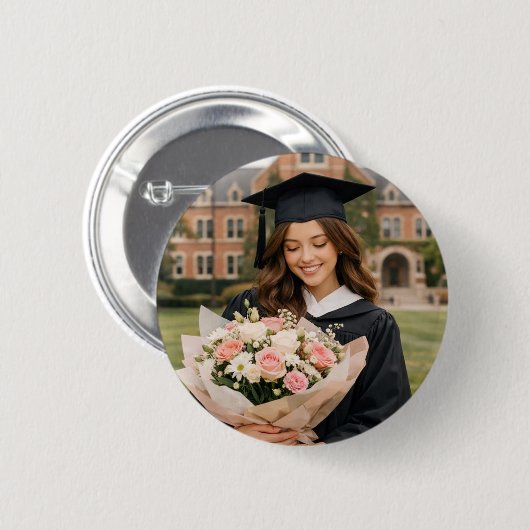 Personalisierter Abschlussfoto-Button Button (Vorne & Hinten)