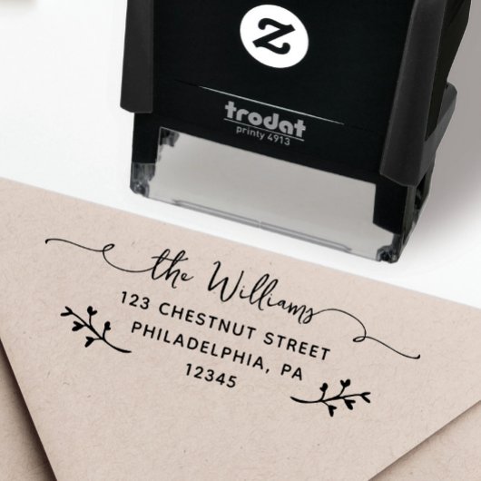 Personalisierter Absender Stempel mit Selbstfärber