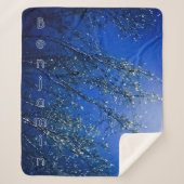 Personalisierter Abstrakter Blue Icy Tree Sherpadecke (Vorderseite)