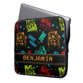 Personalisierter Abstrakter Gamer Boy Laptopschutzhülle (Vorderseite Links)