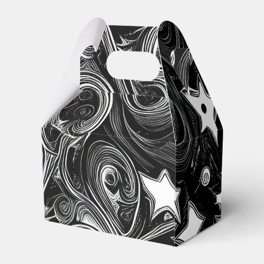 Personalisierter Abstrakter Mond und Sterne Geschenkschachtel (Rückseite)