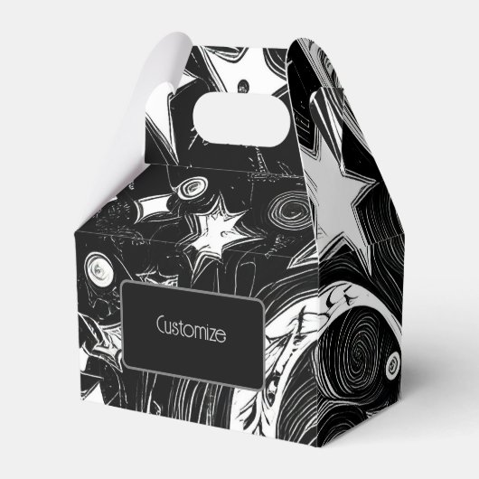 Personalisierter Abstrakter Mond und Sterne Geschenkschachtel (Vorderseite)