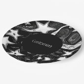 Personalisierter Abstrakter Mond und Sterne Pappteller (Schrägansicht)