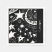 Personalisierter Abstrakter Mond und Sterne Serviette (Vorderseite)