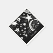 Personalisierter Abstrakter Mond und Sterne Serviette (Ecke)