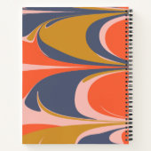 Personalisierter Abstrakter Retro Swirl Blue Red G Notizblock (Rückseite)