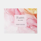 Personalisierter Abstrakter rosa Farbton Fußmatte (Vorderseite)