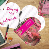 Personalisierter abstrakter rosa Wald  Notizblock