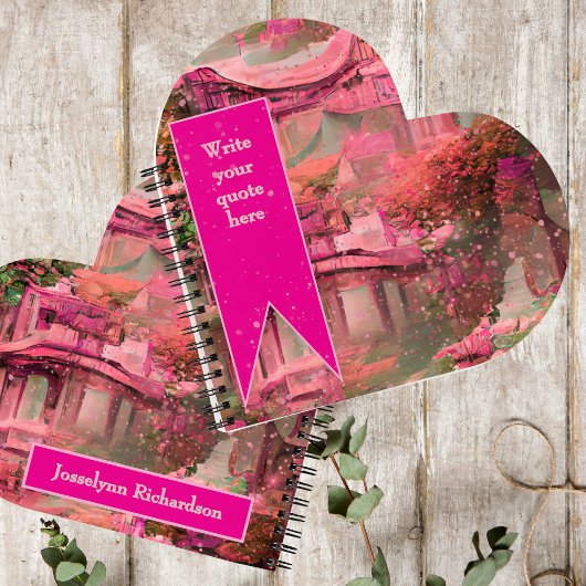 Personalisierter abstrakter rosa Wald  Notizblock