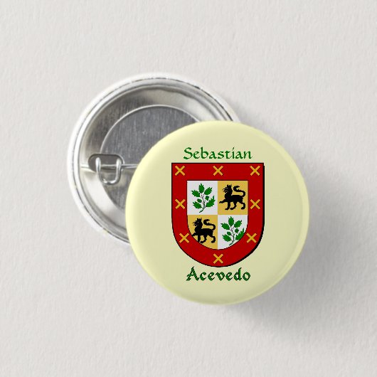 Personalisierter Acevedo Historischer Schild Button (Vorne & Hinten)