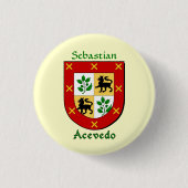 Personalisierter Acevedo Historischer Schild Button (Vorderseite)