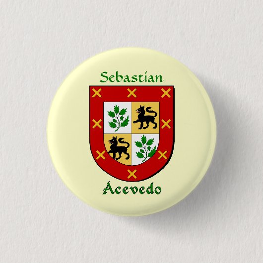Personalisierter Acevedo Historischer Schild Button (Vorderseite)