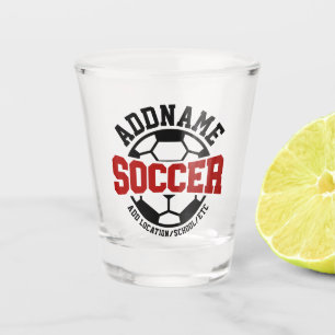 Personalisierter ADD NAME Fußballspieler Team Tie- Schnapsglas