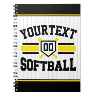 Personalisierter ADD NAME Softball-Spieler Varsity Notizblock