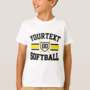 Personalisierter ADD NAME Softball-Spieler Varsity T-Shirt
