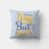 Personalisierter ADD-NAME Tiny, aber Mighty Yellow Kissen (Vorderseite)