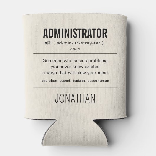 Personalisierter Administrator Funny Dosenkühler (Rückseite)