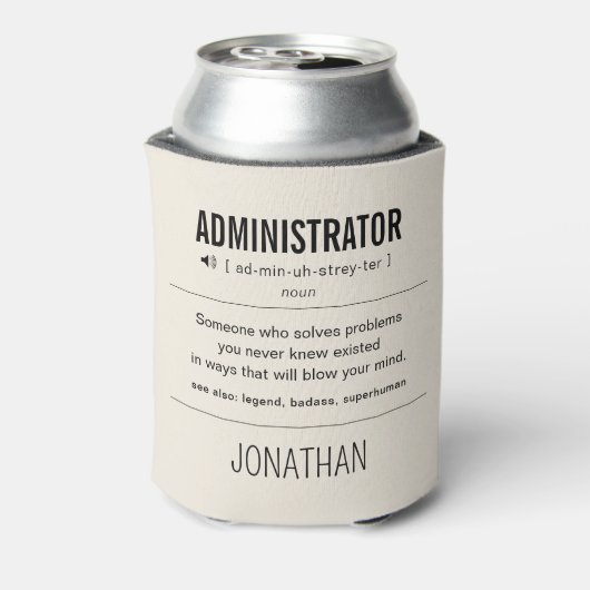 Personalisierter Administrator Funny Dosenkühler (Kanne Rückseite)
