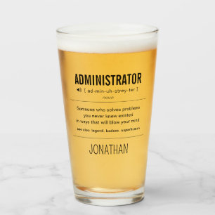 Personalisierter Administrator Funny Glas