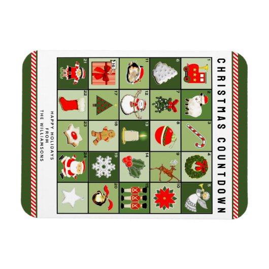 personalisierter Adventkalender Magnet (Horizontal)