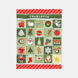 Personalisierter Adventskalender Fleecedecke