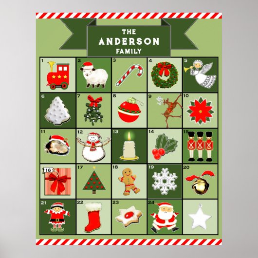 Personalisierter Adventskalender Poster (Vorne)