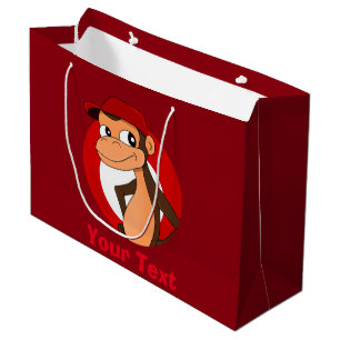 Personalisierter Affe Cartoon Großgeschenktasche Große Geschenktüte