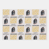 Personalisierter Affe Schimpanse & Banana Geburtst Geschenkpapier Set (Vorderseite 3)