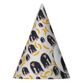 Personalisierter Affe Schimpanse & Banana Geburtst Partyhütchen (Links)