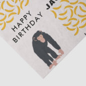 Personalisierter Affe Schimpanse & Banana Geburtst Seidenpapier (Ausschnitt)