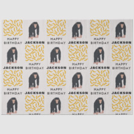 Personalisierter Affe Schimpanse & Banana Geburtst Seidenpapier