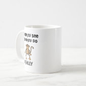 Personalisierter Affenblick, Affe macht Tasse (Vorderseite Links)