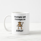 Personalisierter Affenblick, Affe macht Tasse (Links)