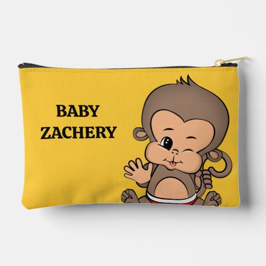 Personalisierter Affengelb Zubehörtasche (Rückseite)