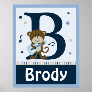 Personalisierter Affenrocker/Rockstar Name Poster