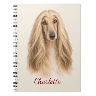 Personalisierter Afghan Hound mit individuellem Na Notizblock