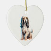 Personalisierter afghanischer Hund Welpenhund Keramik Ornament (Rechts)