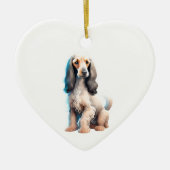 Personalisierter afghanischer Hund Welpenhund Keramik Ornament (Vorne)