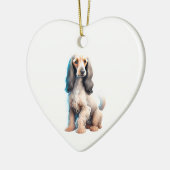 Personalisierter afghanischer Hund Welpenhund Keramik Ornament (Links)