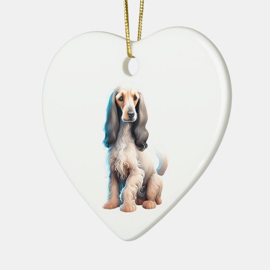 Personalisierter afghanischer Hund Welpenhund Keramik Ornament (Links)