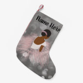 Personalisierter afrikanischer amerikanischer kleiner weihnachtsstrumpf (Vorderansicht (hängend))